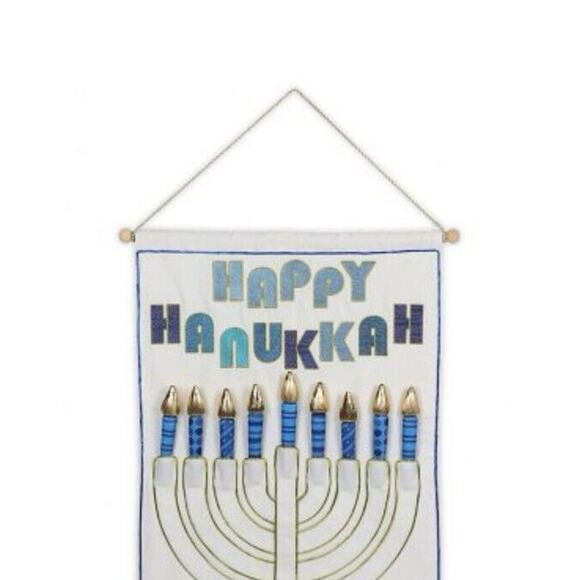 Hanging Fabric Menorah and Candle Set Kids Members Mark Judaism Hanukkah NEW - Picture 3 of 9